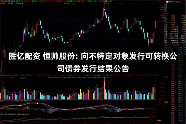 胜亿配资 恒帅股份: 向不特定对象发行可转换公司债券发行结果公告