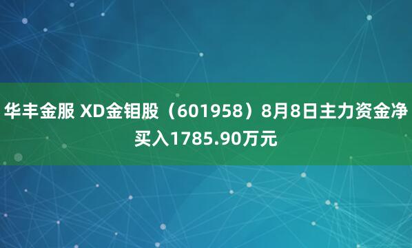 华丰金服 XD金钼股（601958）8月8日主力资金净买入1785.90万元
